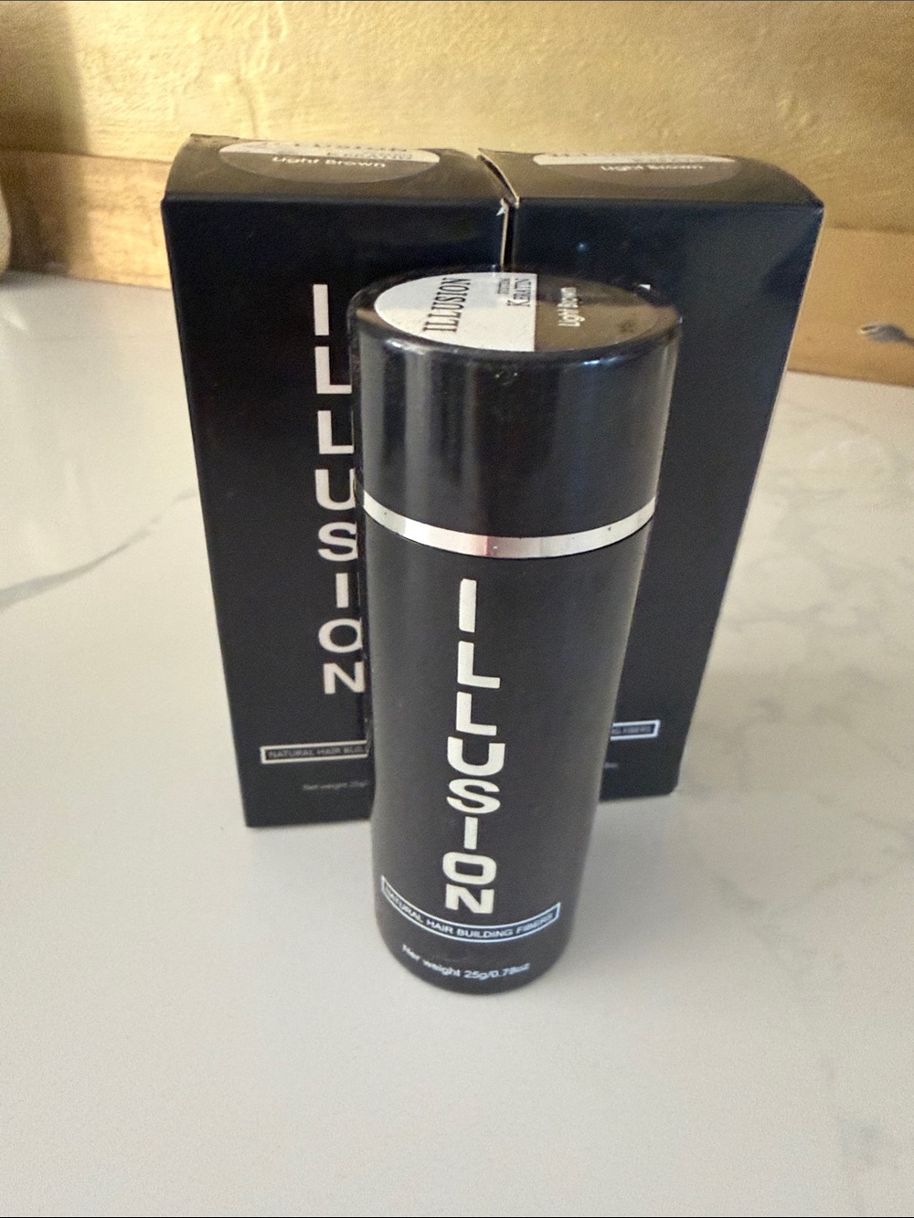 Illusion Keratin System Light Brown Natural Hair Building Fibers .78oz Pack of 2